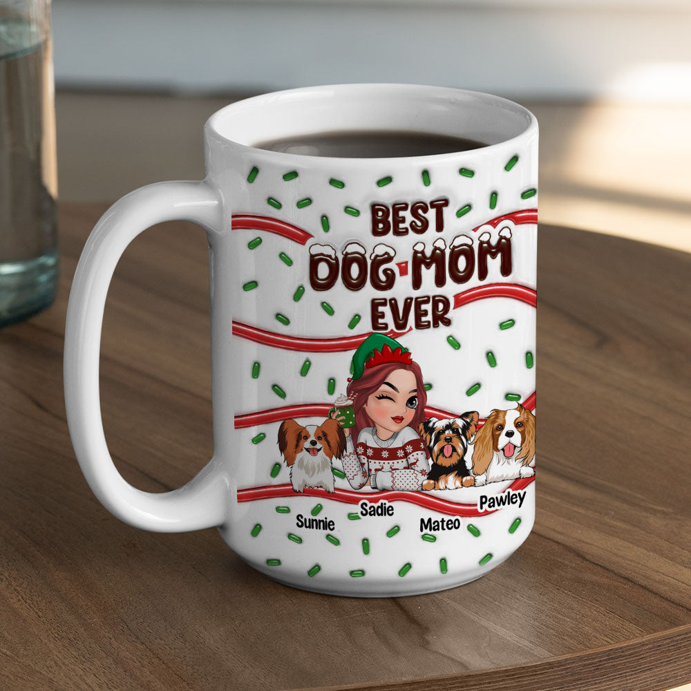 Personalized 3D Inflated Effect Ceramic Mug - Perfect Gift for Dog Moms