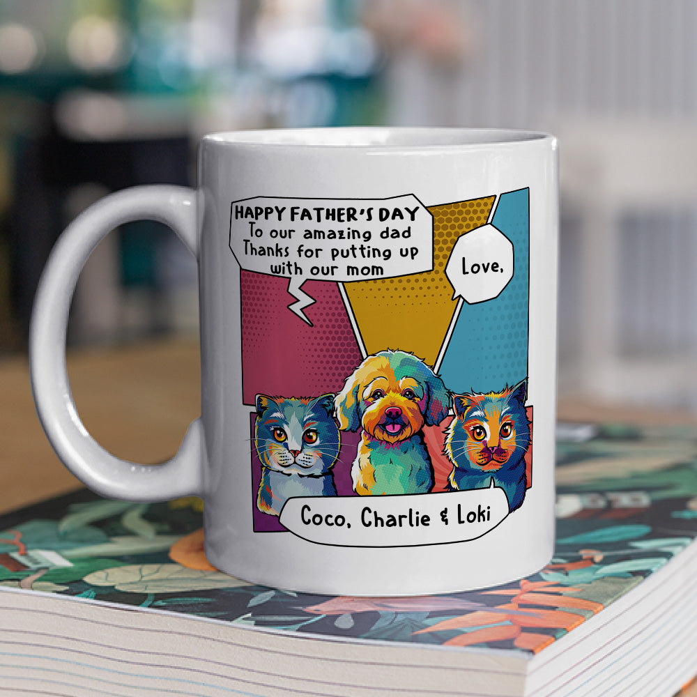Amazing Pop Art Personalized Custom Coffee Mug for Pet Dads