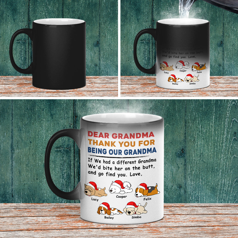 Personalized Color - Changing 'Bite The Butt' Christmas Mug: Ideal Gift for Pet Lovers