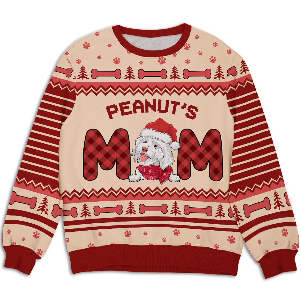Top Christmas Gift - Personalized All-Over-Print Dog Mom Sweatshirt