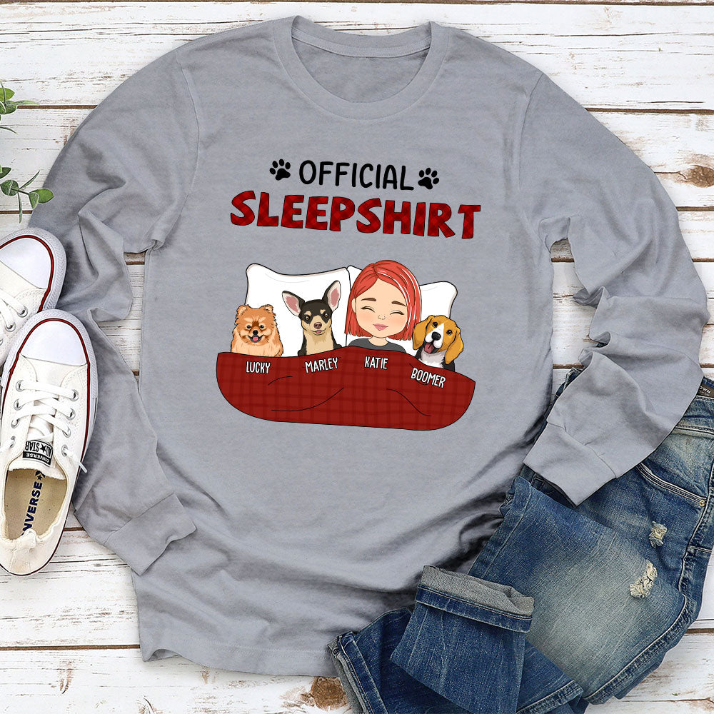 Official Personalized Custom Red Long Sleeve Sleepshirt - Ideal for Pet Lovers