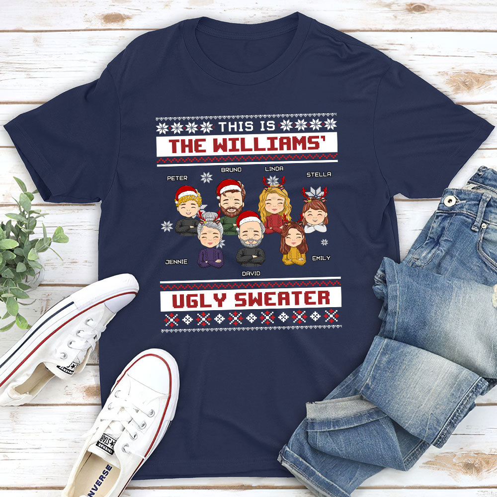 Customizable Family Ugly Sweater Unisex T-shirt - Ideal Gift for Pet Lovers