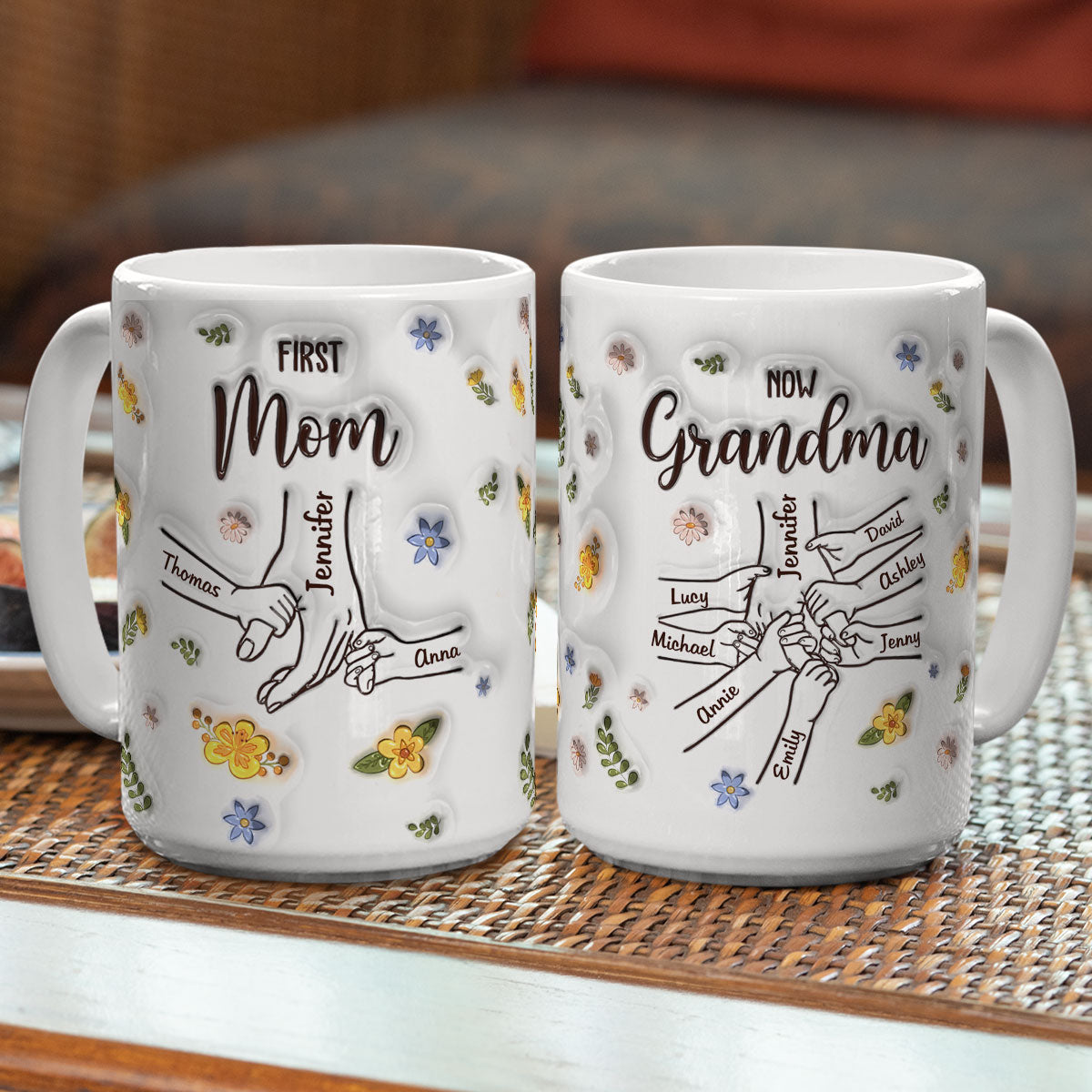 Personalized 3D Inflated Effect Mug for First - Time Moms Turned Grandmas