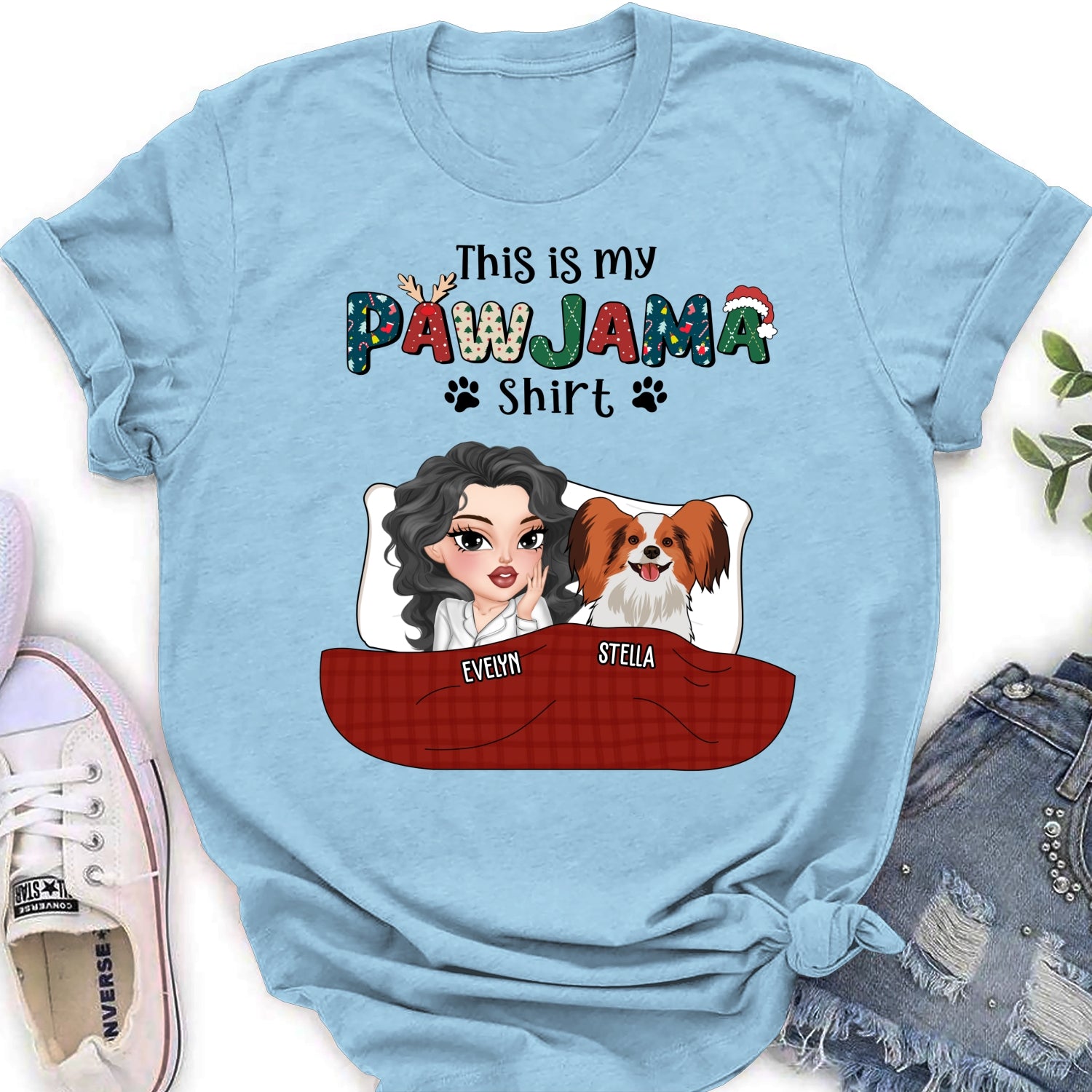 Personalized Pawjama Women's T-shirt - Ideal Gift for Pet Lovers