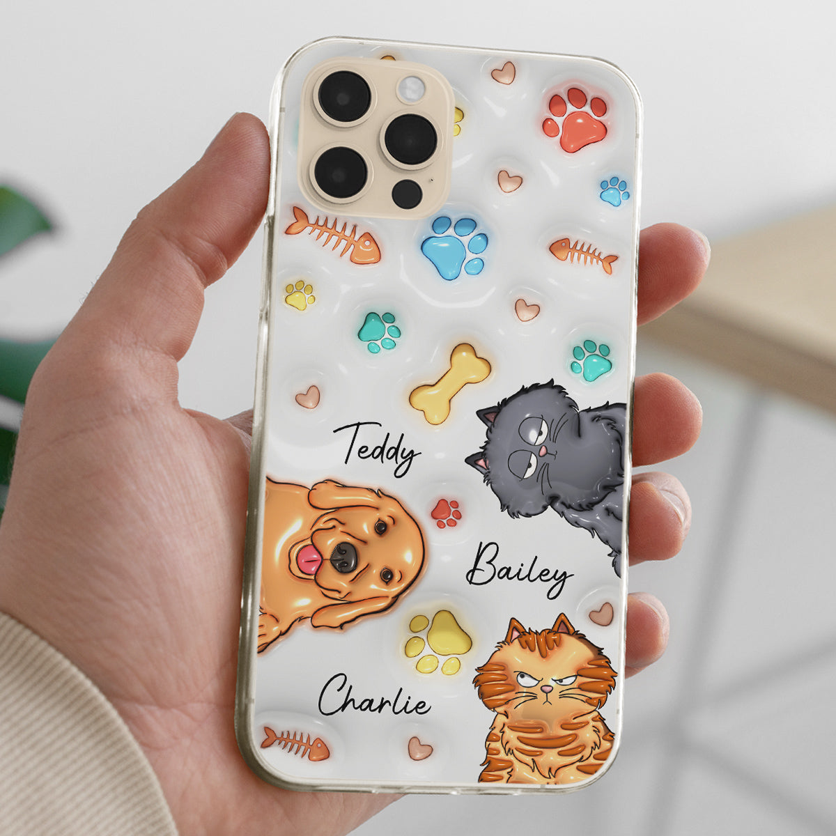 Personalized 3D Inflated Effect Custom Phone Case for Your Fur Babies and Loved Ones