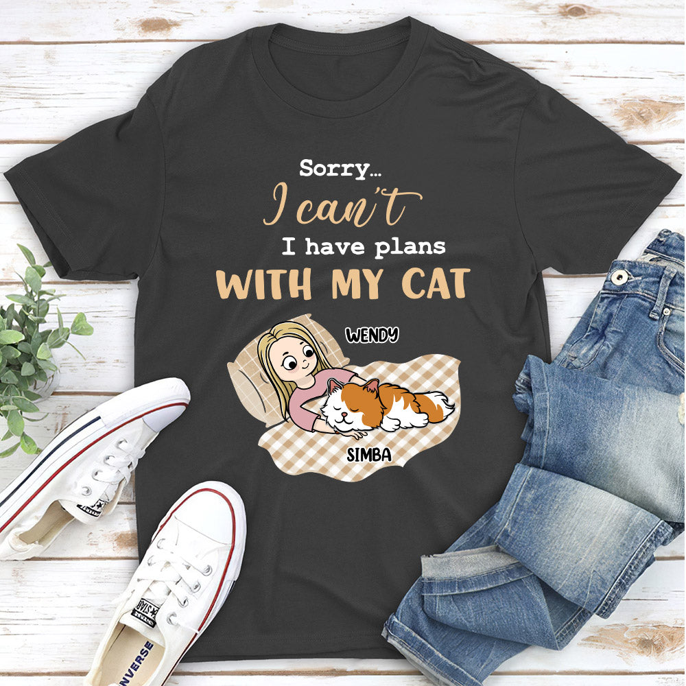 Personalized Unisex 'I Have Plans With Cats' T - shirt: Ideal Gift for Pet Lovers