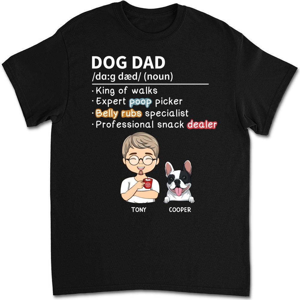 Personalized Custom Unisex Dog Dad and Mom Definition T-Shirt - Ideal Gift for Pet Lovers