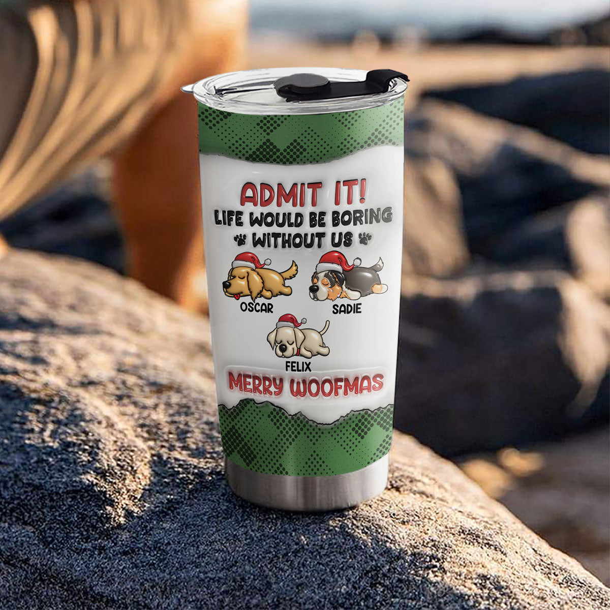 Personalized 3D Inflated Effect Christmas Tumbler - Ideal for All Occasions