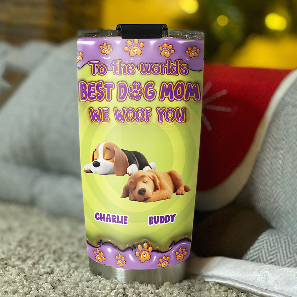 Personalized 3D Inflated Effect Tumbler - The Perfect Gift for the World's Best Dog Moms