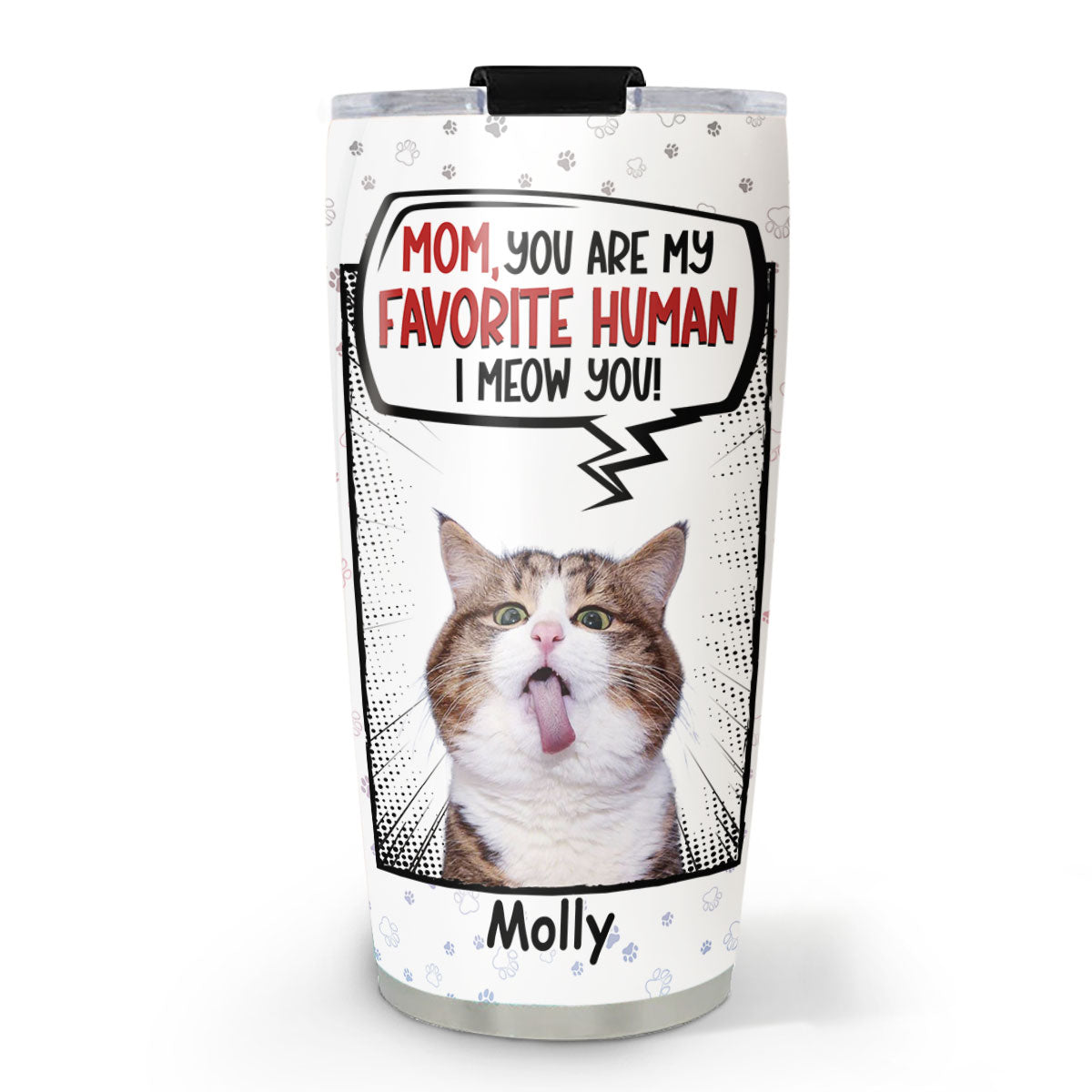 Personalized Favorite Cat Photo Tumbler - Unique Customizable Drinkware