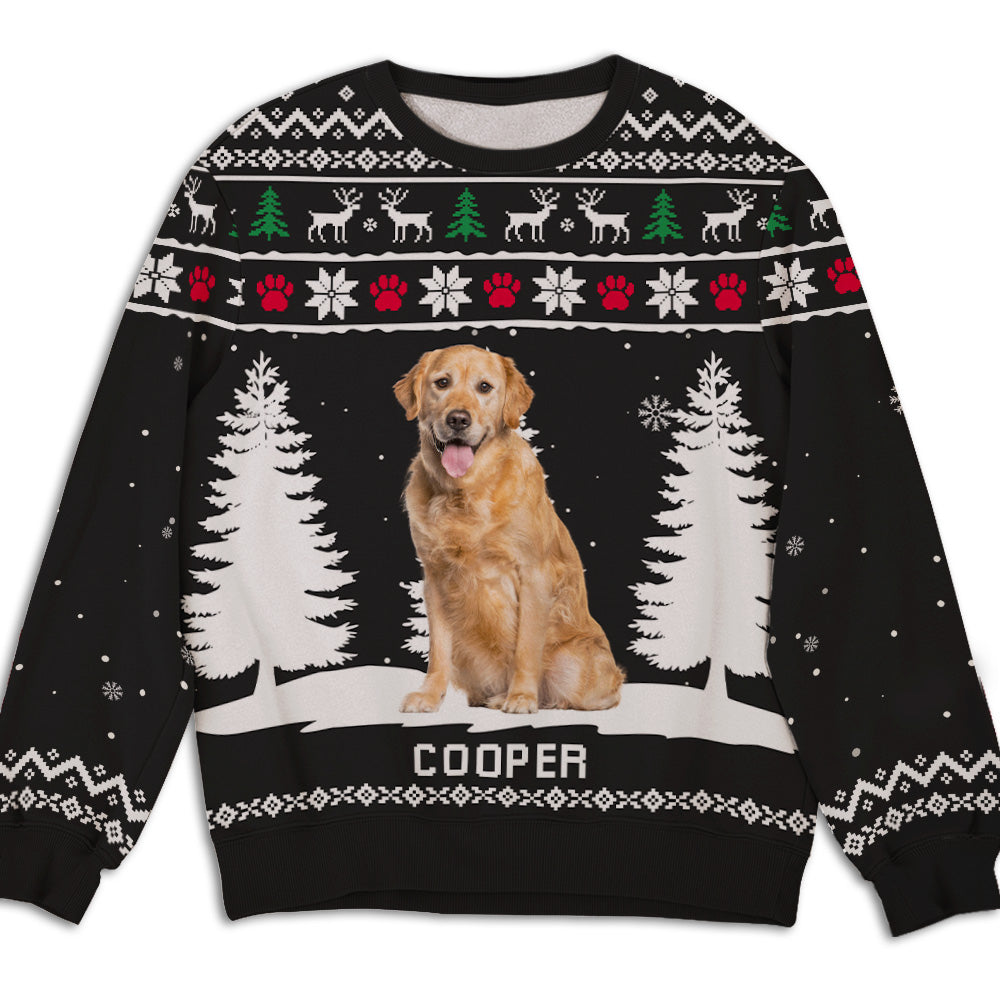Personalized Winter Dog All-Over Print Sweatshirt - Ideal Gift for Dog Lovers
