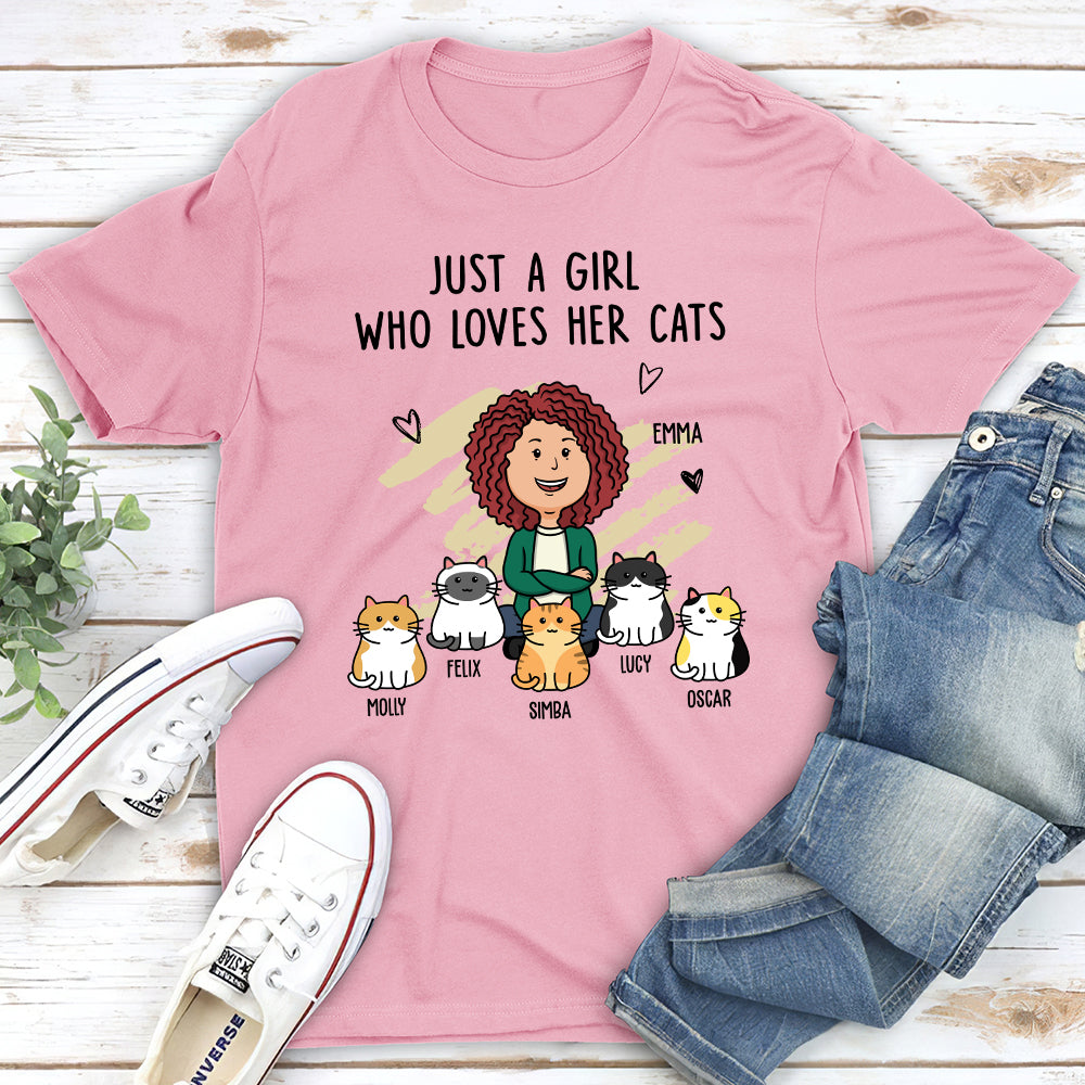 Personalized Unisex 'Woman With Cats' T-shirt - Ideal Gift for Pet Lovers