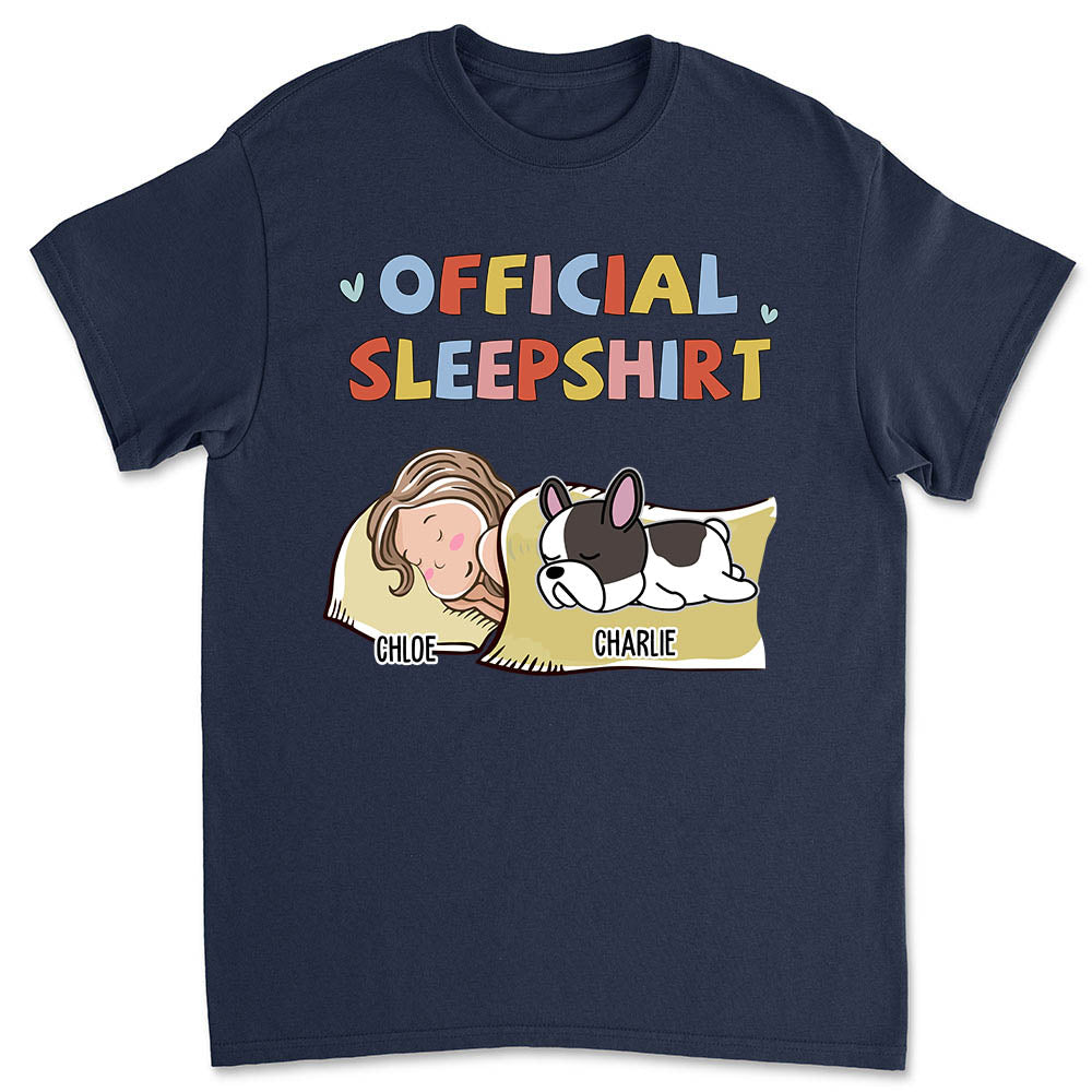 Personalized Custom Unisex Sleeping Dog Sleepshirt Version 2 - Ideal Gift for Pet Lovers