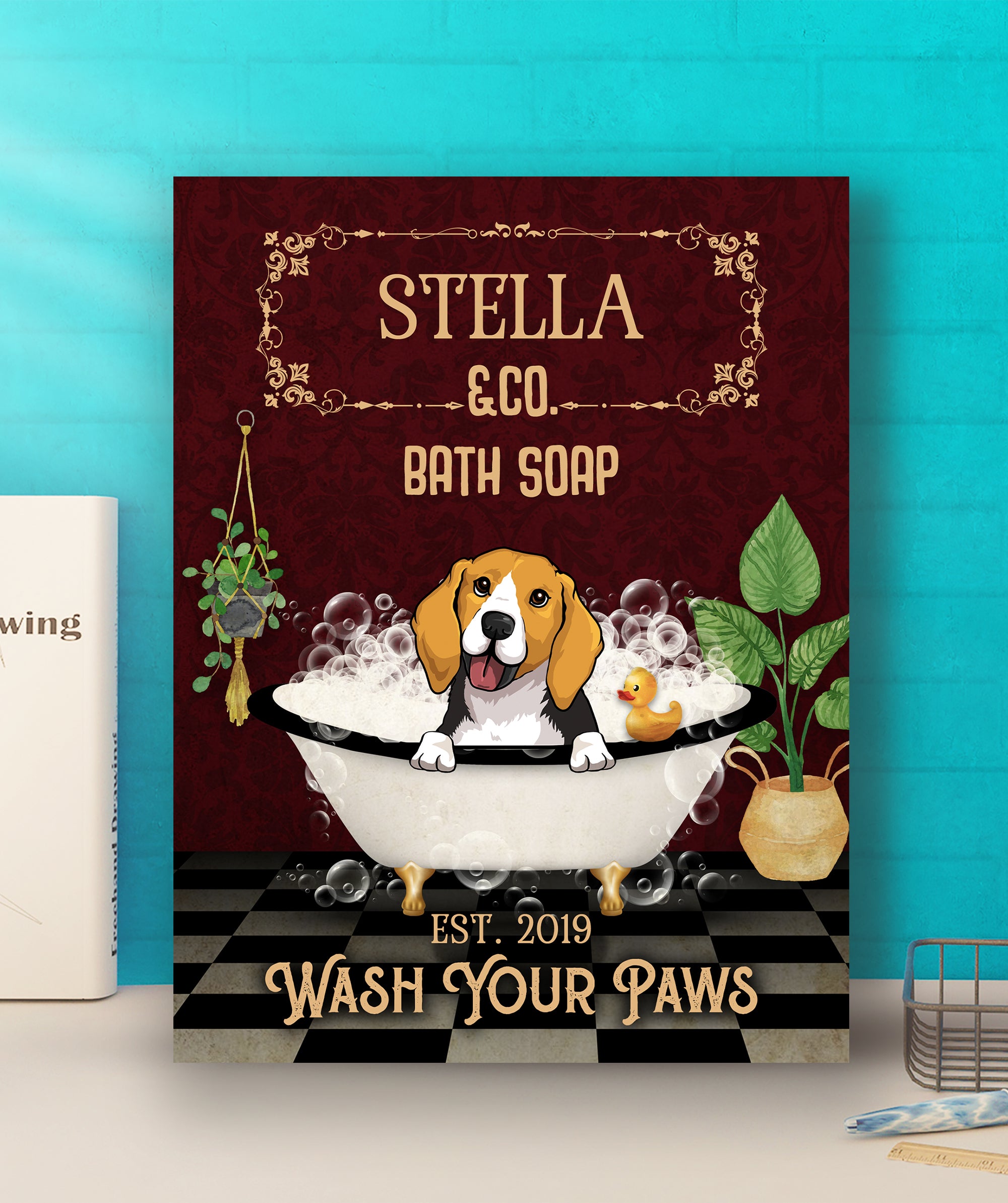 Personalized Custom Wash Your Paws Canvas - Ideal Gift for Pet Lovers