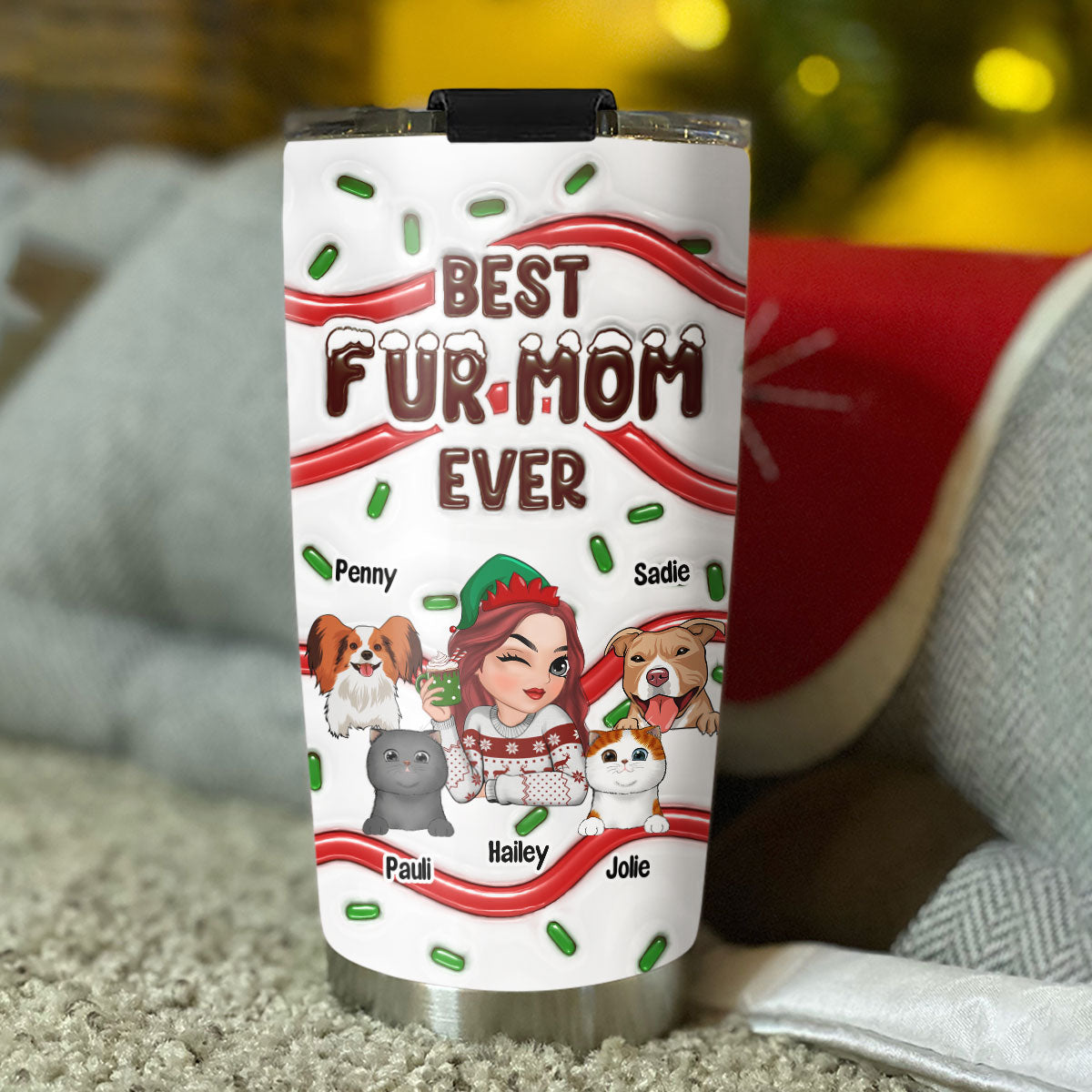 Best Personalized 3D Inflated Effect Tumbler for Fur Moms