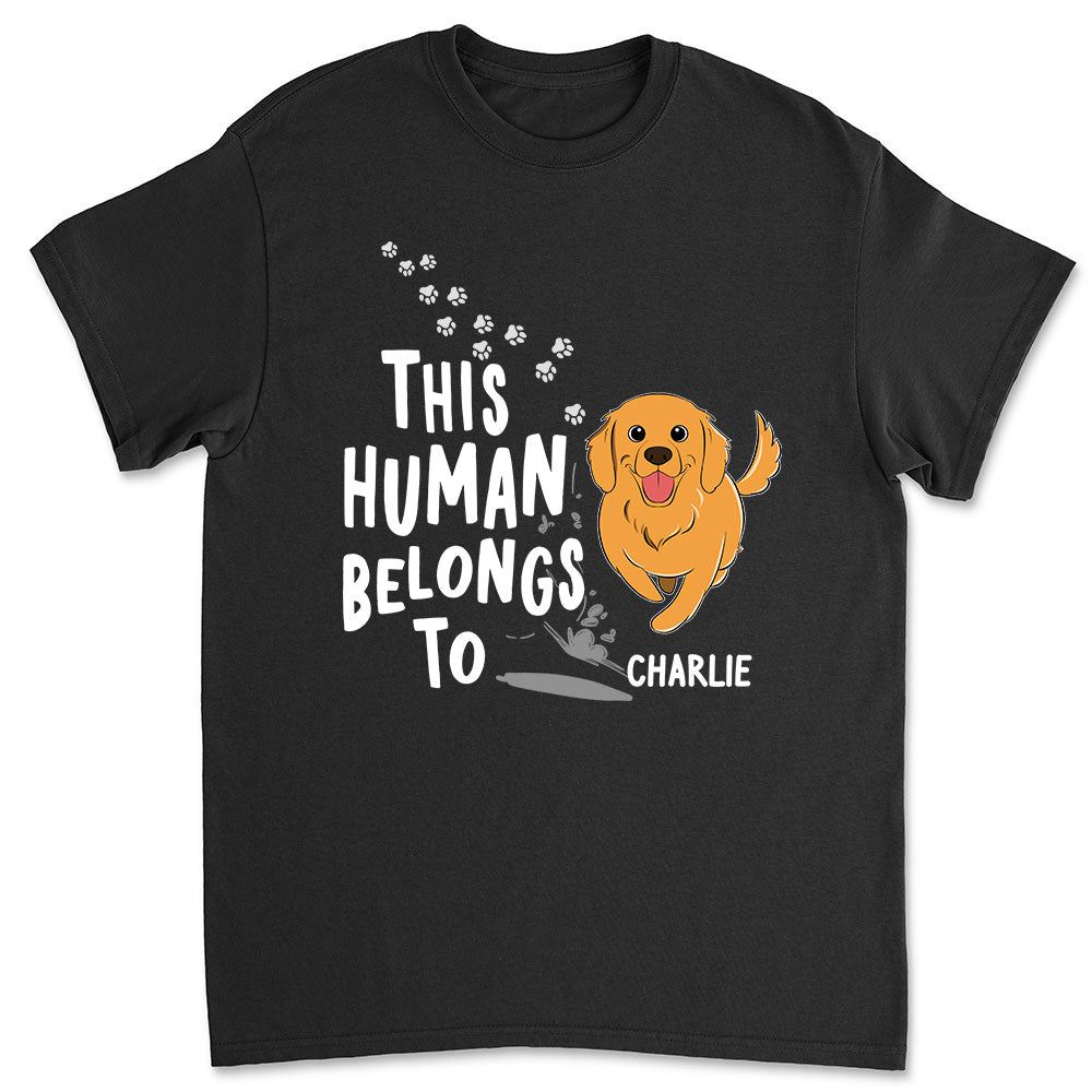 Personalized Unisex 'Human Belongs To Dogs' T-shirt - Ideal Gift for Pet Lovers