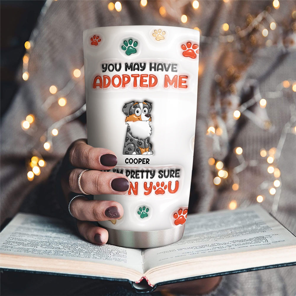 Adopted Us - Personalized 3D Inflated Effect Custom Tumbler for Unique Expression
