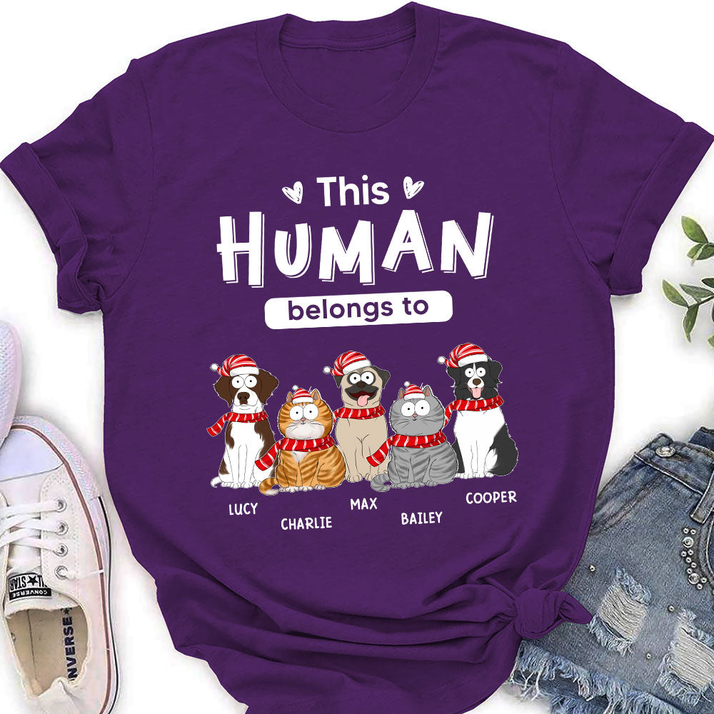 Personalized Christmas Women's T-shirt for Pet Lovers