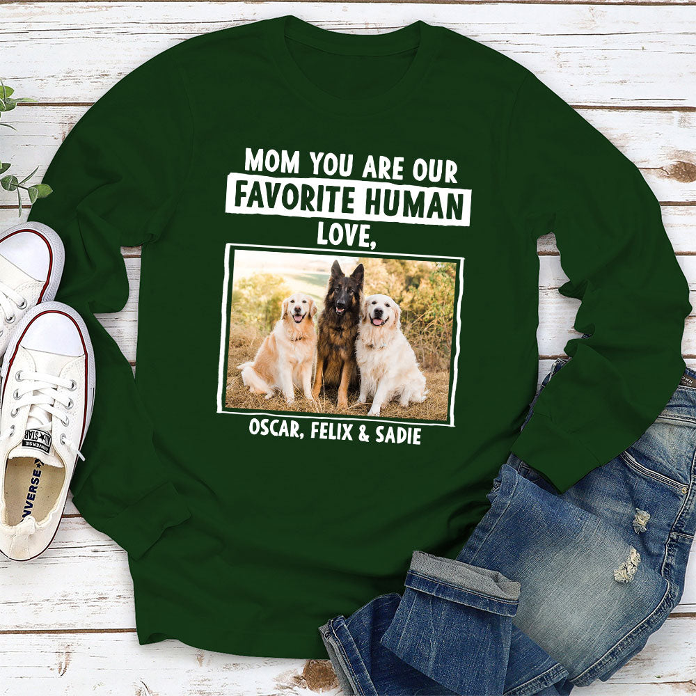Our Favourite Human - Customizable Personalized Long Sleeve T-shirt for Pet Lovers