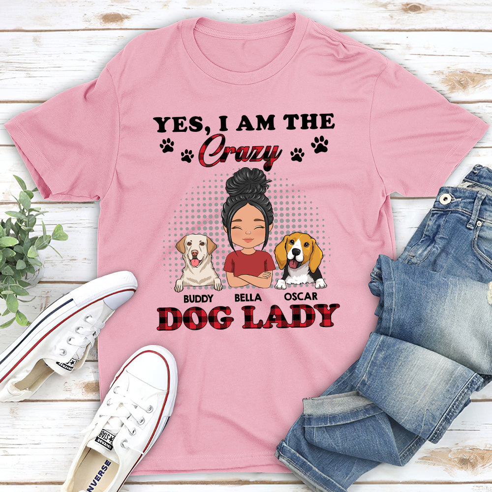 Personalized Custom Unisex Crazy Dog Lady T-shirt - Ideal Gift for Pet Lovers