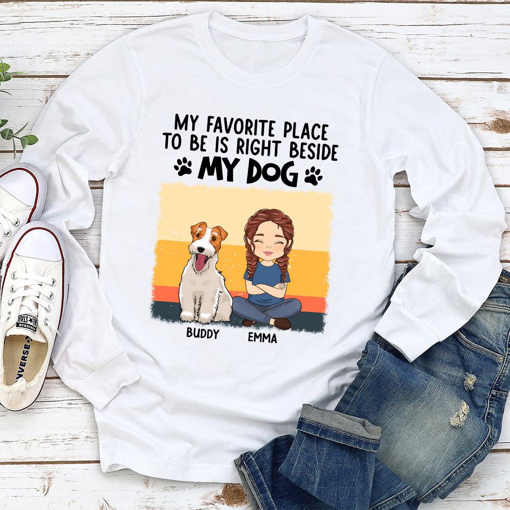 Right Beside - Personalized Custom Long Sleeve Pet Lover T-shirt