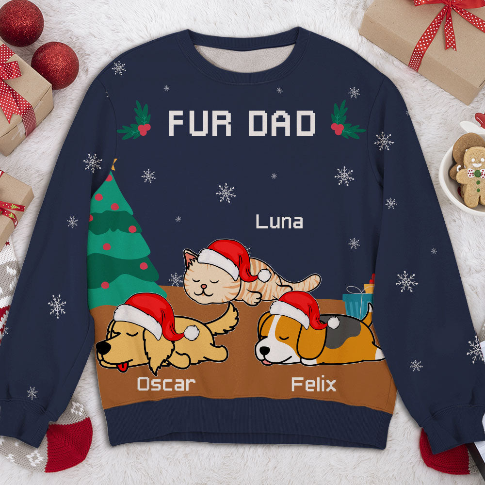 Personalized Cozy Christmas All-Over-Print Sweatshirt - Ideal Gift for Pet Lovers
