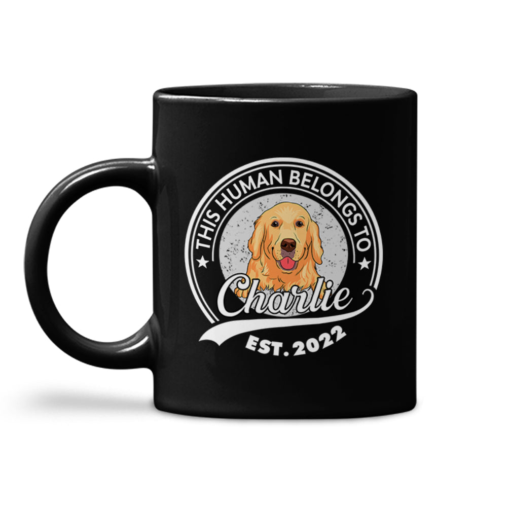 Human Belongs To Dog 2 - Customizable Personalized Coffee Mug for Pet Lovers