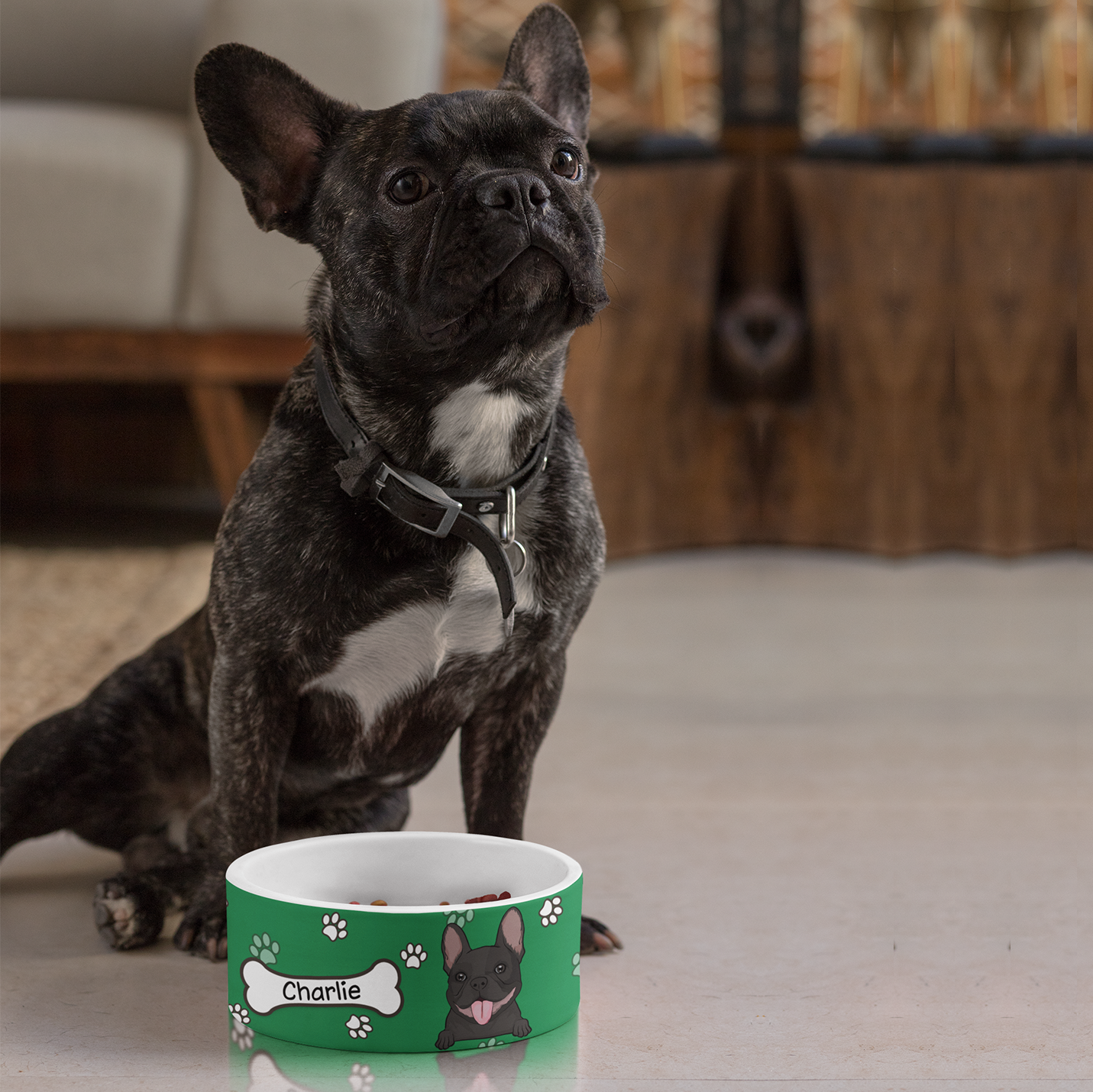 Customizable Colorful Ceramic Pet Bowl - Personalized for Your Furry Friend