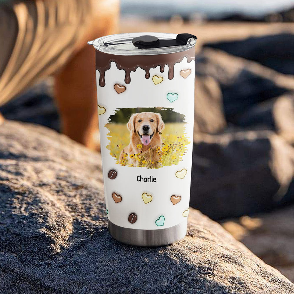 Personalized Custom 3D Inflated Tumbler with Coffee and Pet Photos