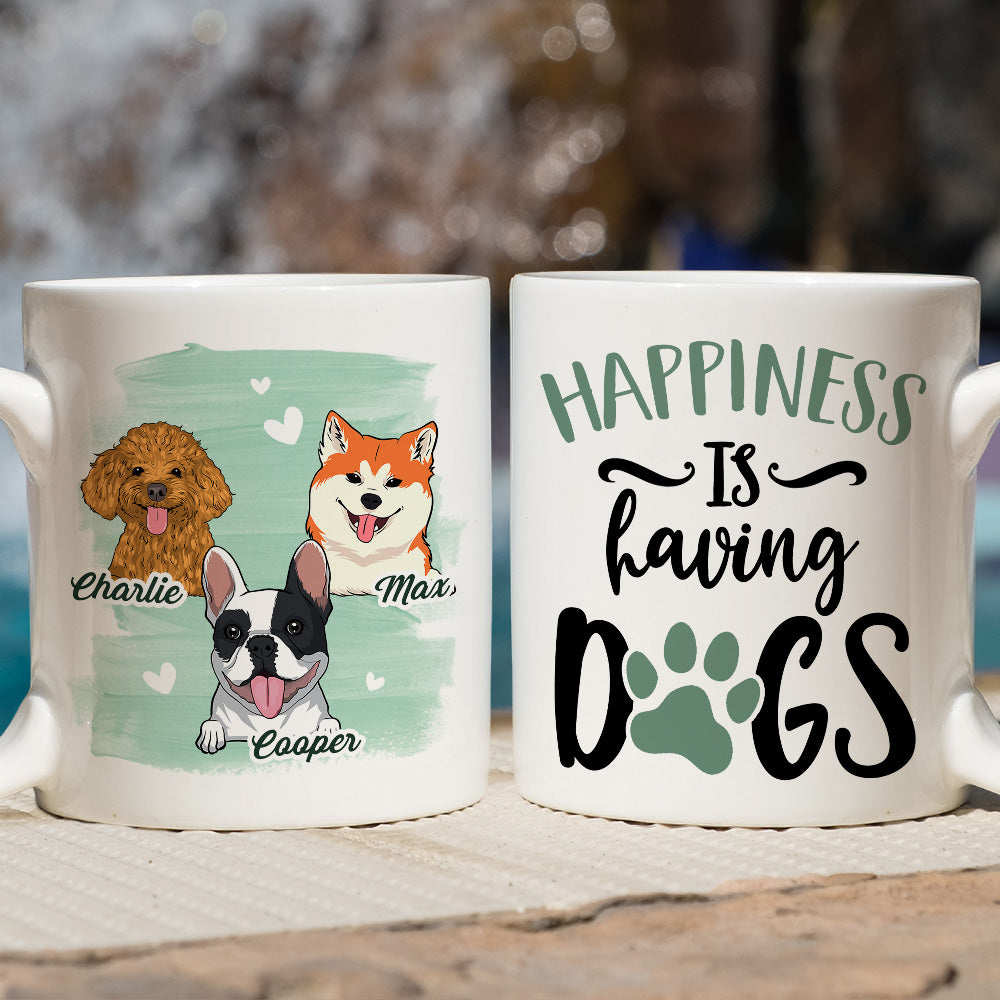 Personalized Custom 'Happiness Is Having A Dog' Coffee Mug - Ideal Gift for Pet Lovers