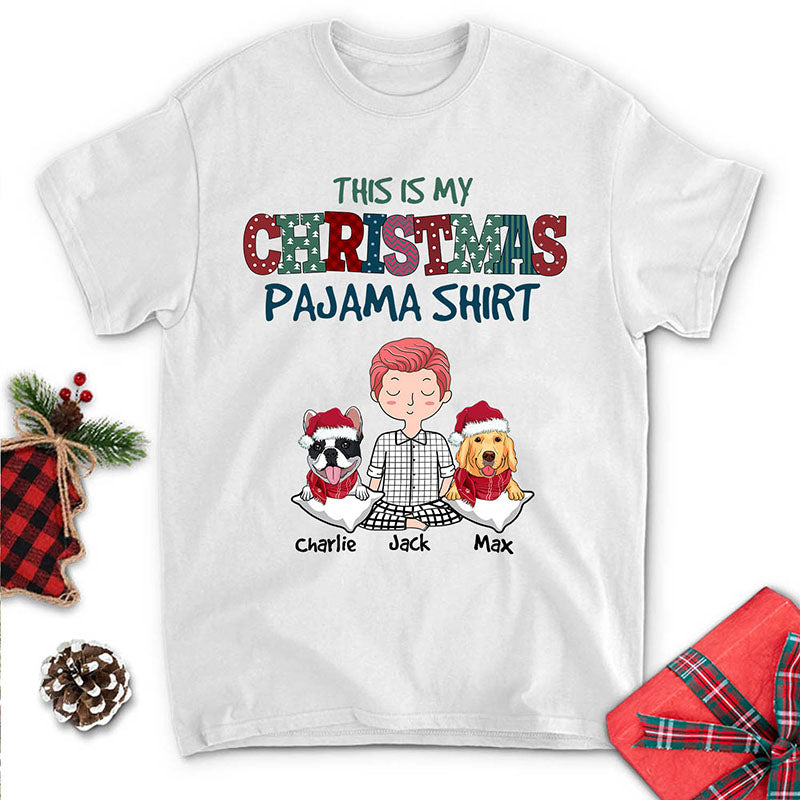 Personalized Custom Unisex Christmas Pajama T - shirt for Pet Lovers