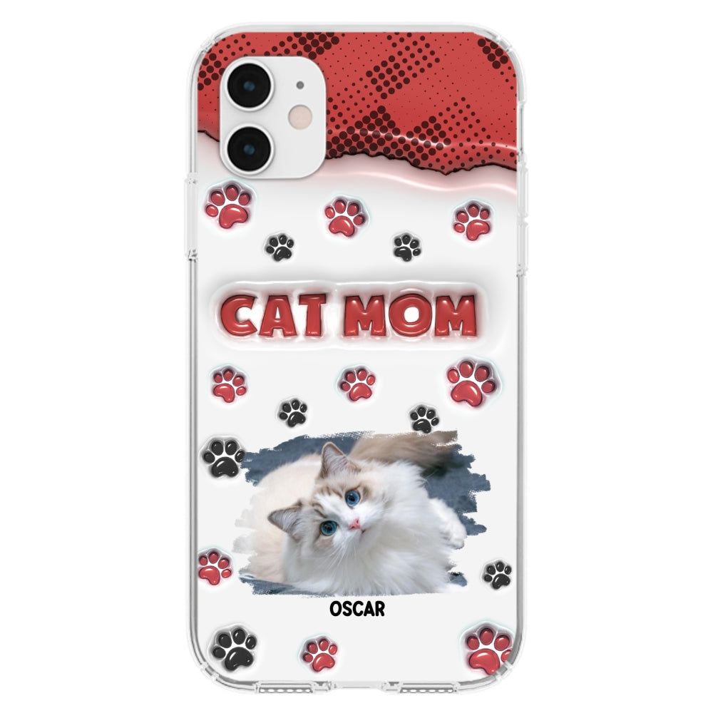 Personalized Cat Mom 3D Inflated Effect Custom Phone Case