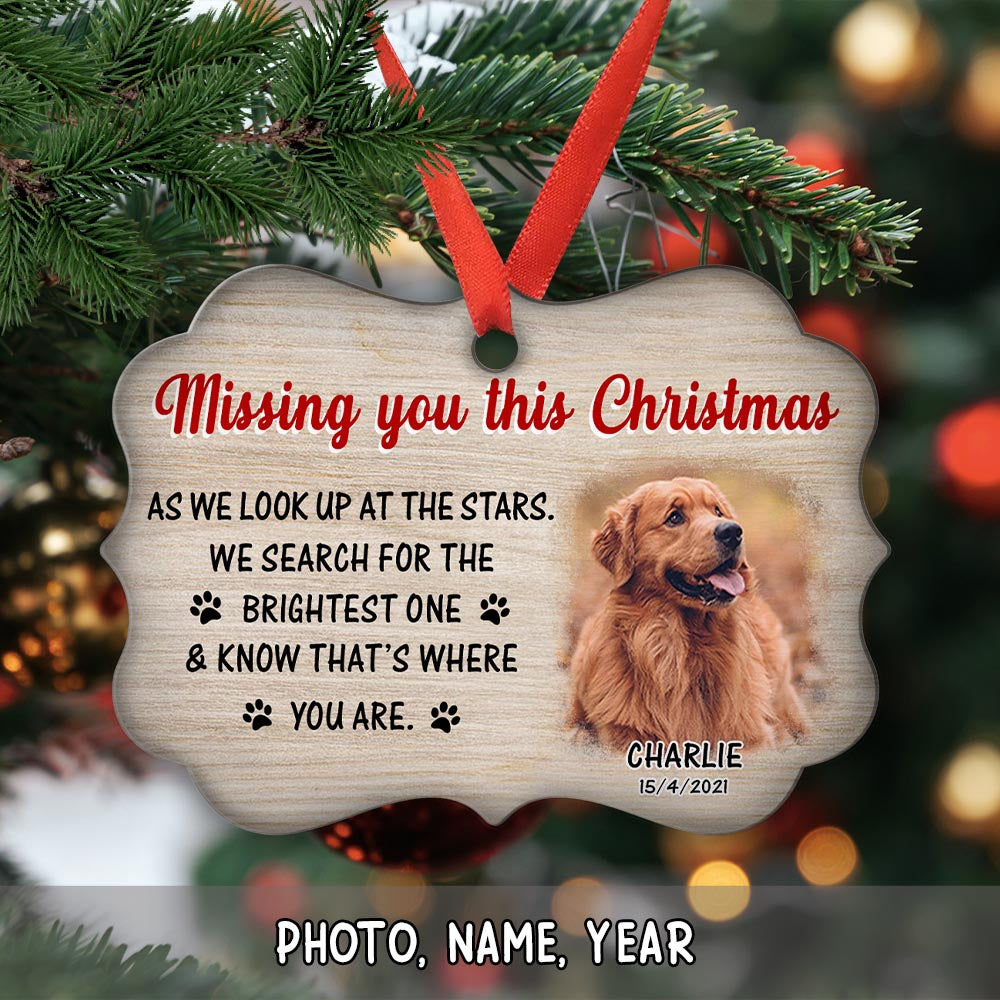 Personalized Christmas Aluminum Ornament: Missing You with Your Furry Friends
