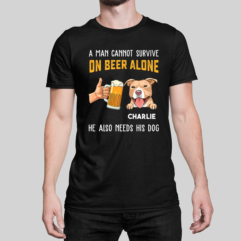 Personalized Custom Unisex Dog-themed T-shirt - Ideal Gift for Beer and Pet Lovers