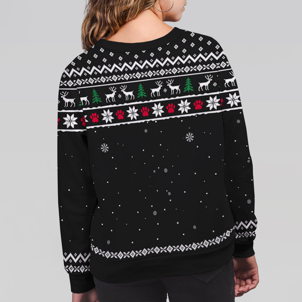 Customizable Winter Dog All-Over Print Sweatshirt - Ideal Gift for Pet Lovers