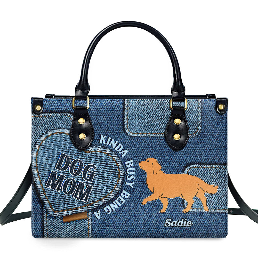 Busy Dog Mom's Customizable Premium Leather Handbag
