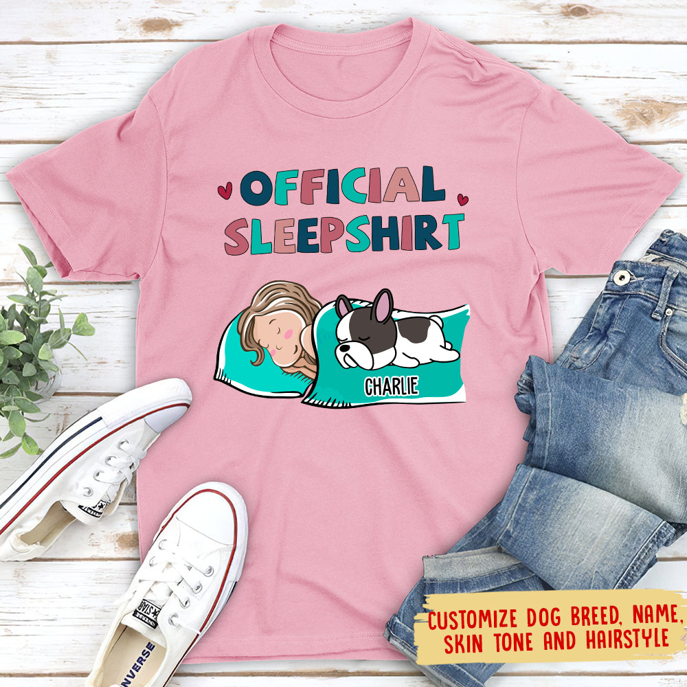 Personalized Custom Unisex Sleeping Dog Sleepshirt - Ideal Gift for Pet Lovers