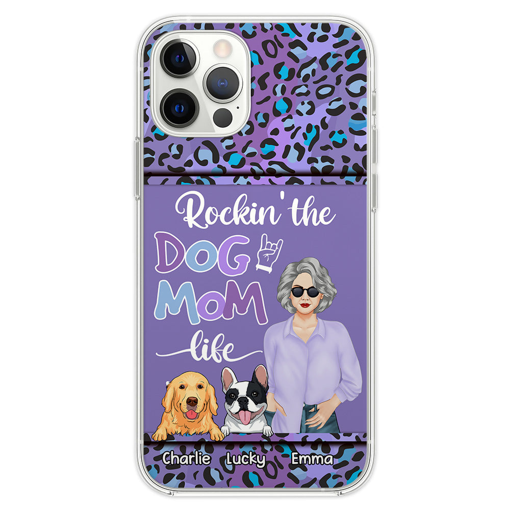 Personalized Dog Mom Leopard Custom Phone Case - Ideal for Pet Lovers