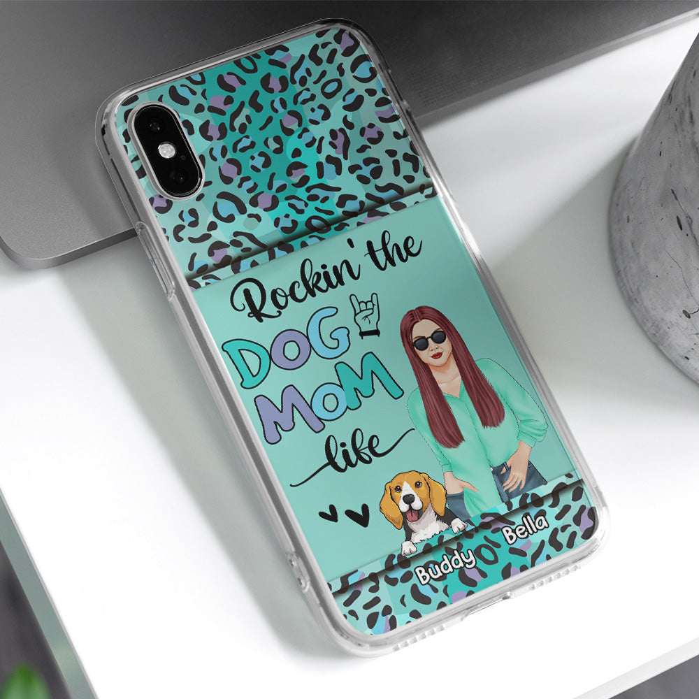Personalized Dog Mom Leopard Custom Phone Case - Ideal for Pet Lovers