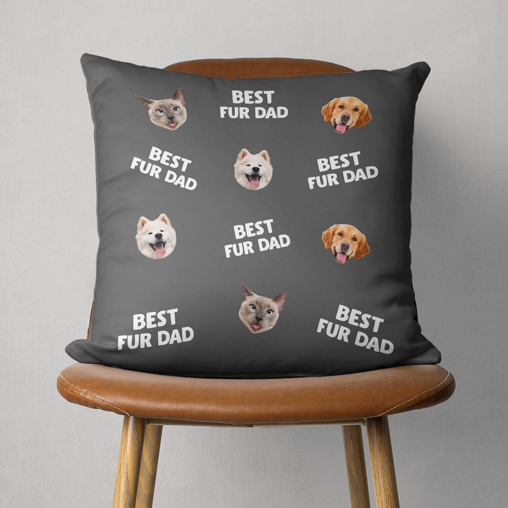 Personalized Custom Throw Pillow with Best Mom Dad Pet Face - Ideal for Dog Lovers