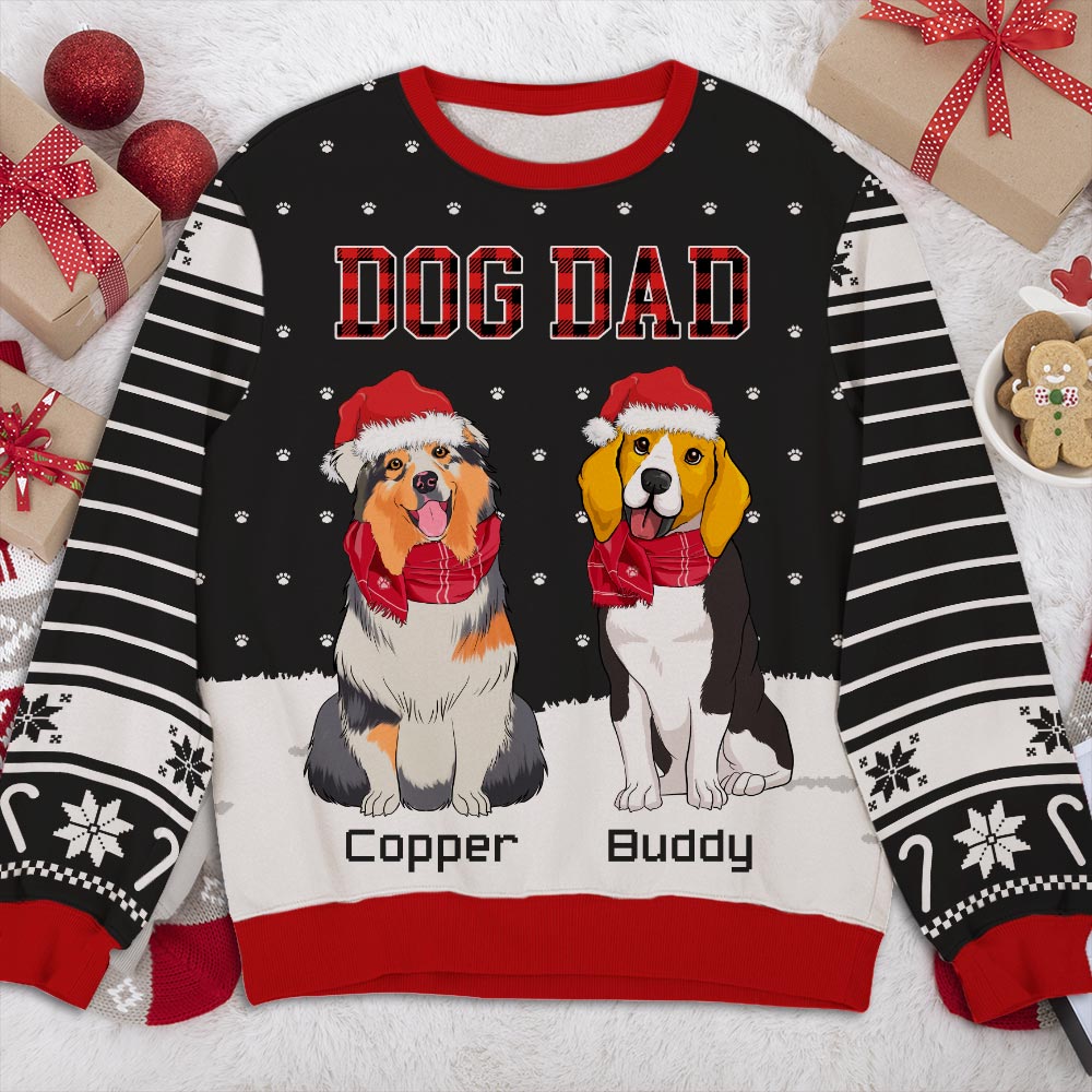 Customizable Dog Dad and Mom Snow All-Over Print Sweatshirt