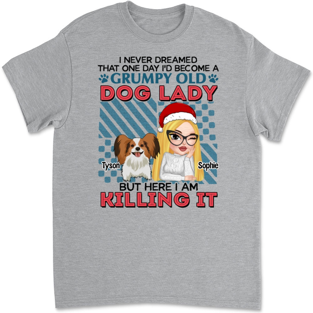 Personalized Unisex Grumpy Old Dog Lady T-shirt - Ideal Gift for Pet Lovers