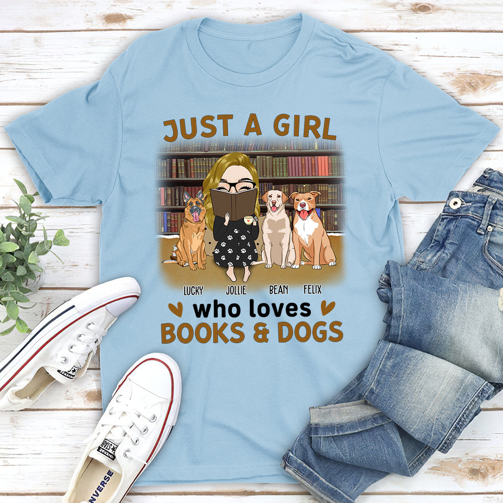Personalized Girl Reading Unisex T-shirt - Ideal Gift for Pet Lovers
