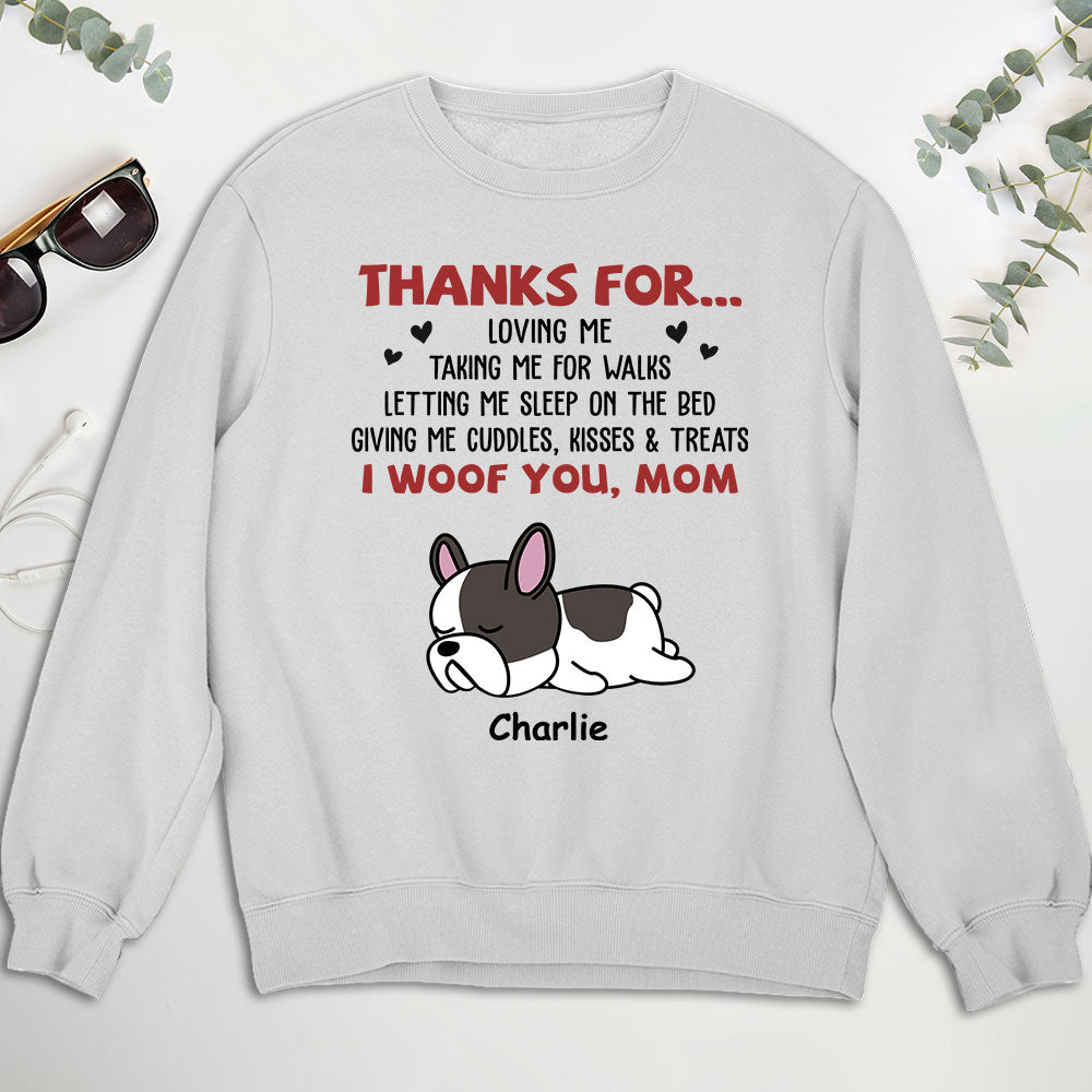 Personalized Mom Thanks For Loving Me Custom Sweatshirt - Ideal Gift for Pet Lovers