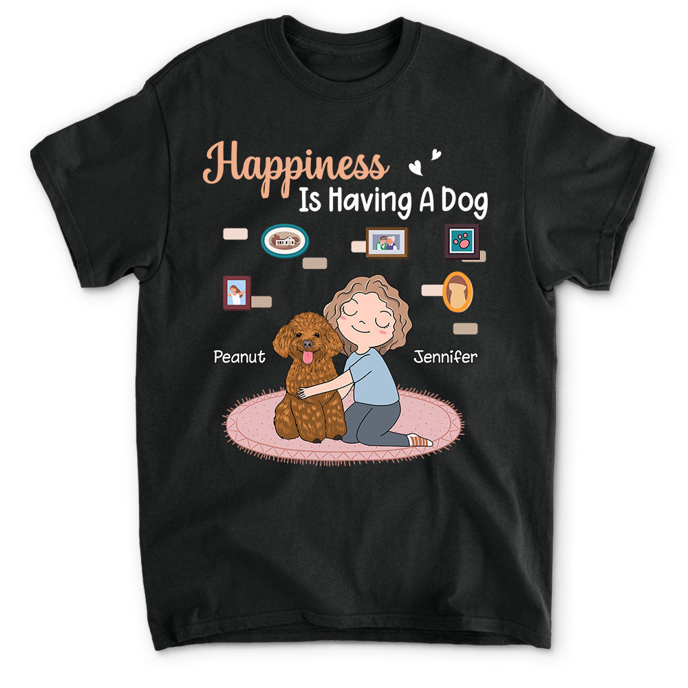 Personalized Unisex 'Happiness Is Having A Dog' T-shirt - Ideal Gift for Pet Lovers