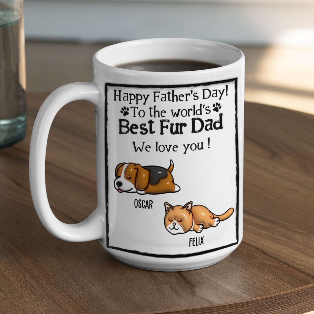 Personalized 3D Inflated Effect Ceramic Mug for Loving Pet Dads