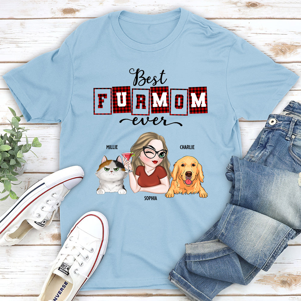 Best Fur Mom of the Year - Customizable Unisex Personalized T-shirt for Pet Lovers