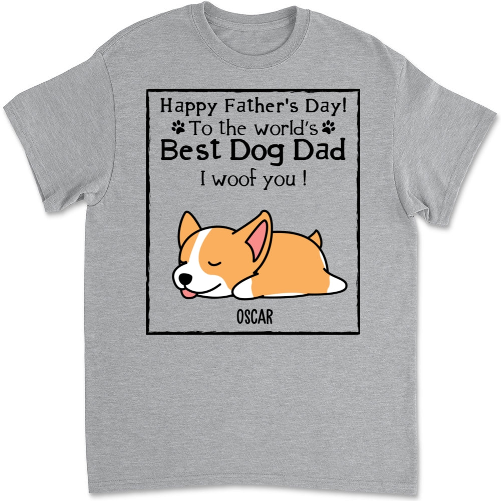 Woof Best Dog Dad - Customizable Unisex Personalized T-Shirt for Pet Lovers