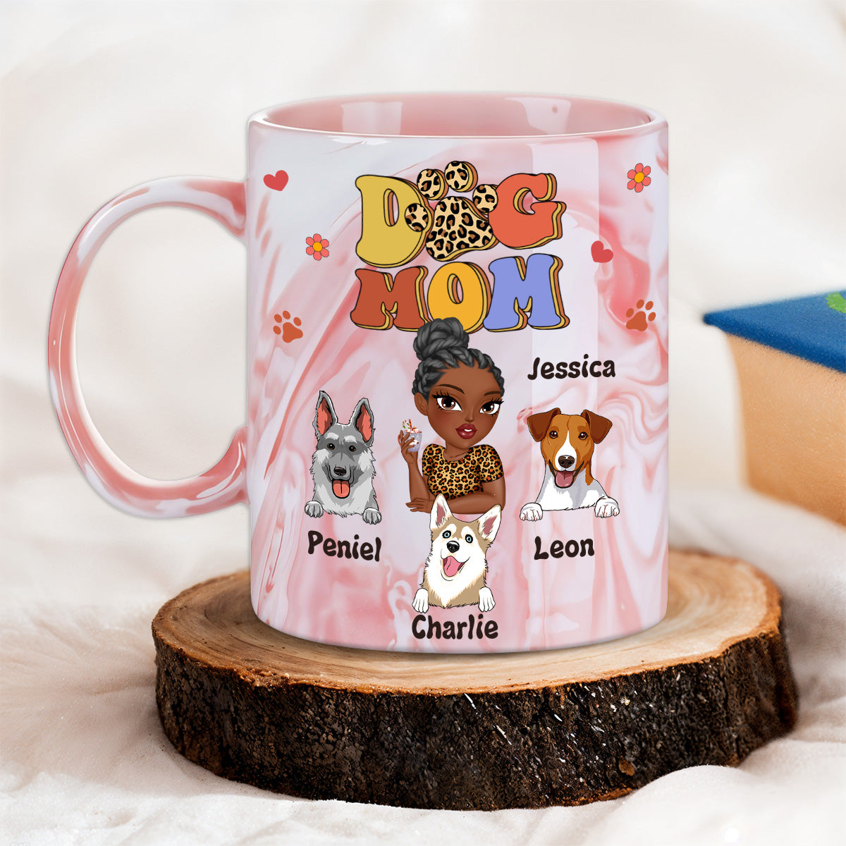 Slay Dog Mama - Exquisite Personalized Pink Marble Ceramic Mug