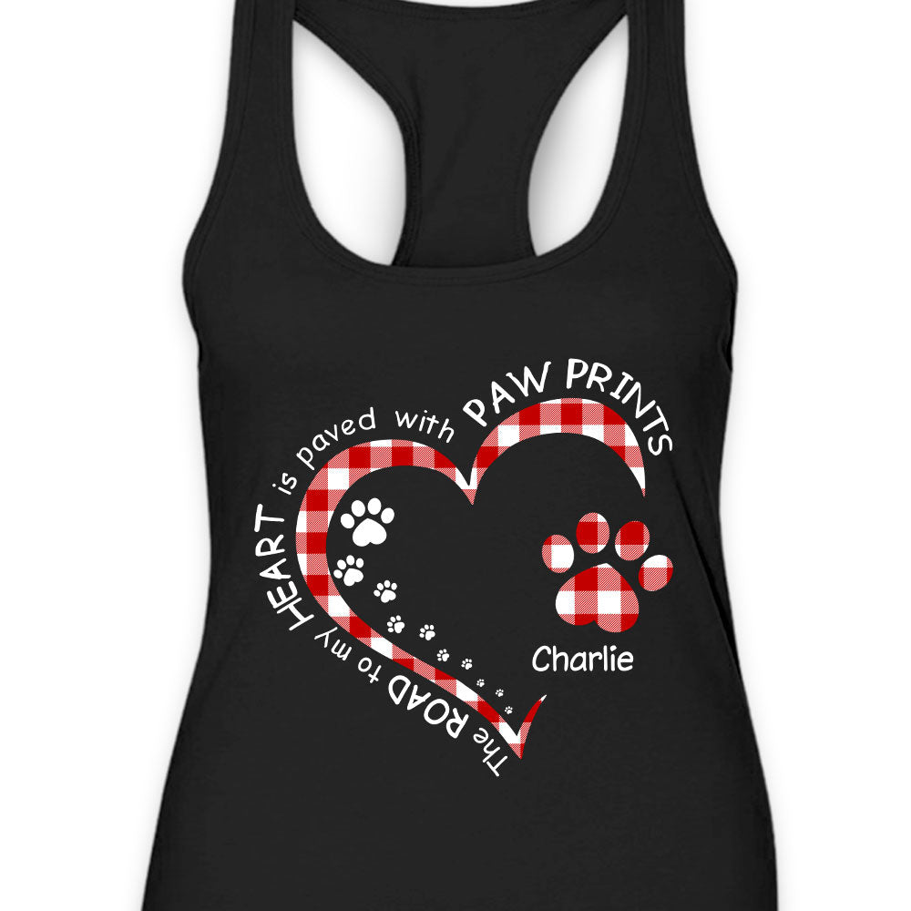 Personalized Custom Women's Summer Tank with Paw Prints - Ideal Gift for Dog Lovers